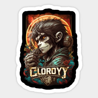 Glory with a monkey Sticker